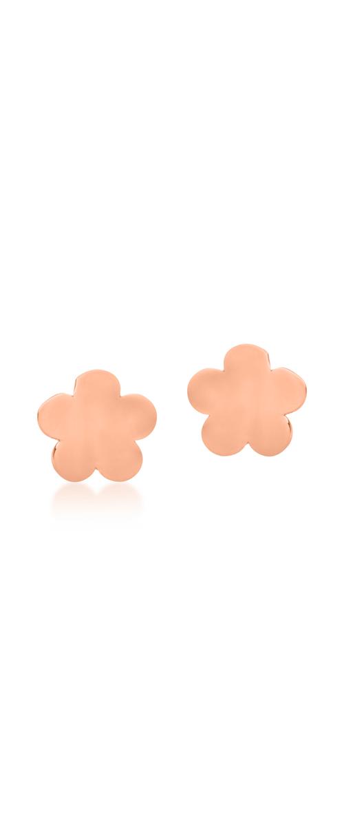 14K rose gold flower earrings