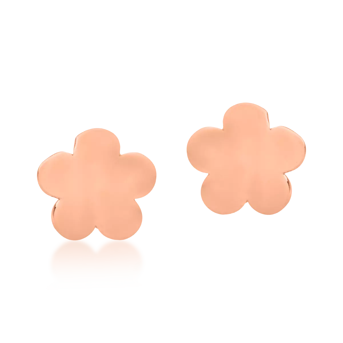 14k rózsaszín virág fülbevalók