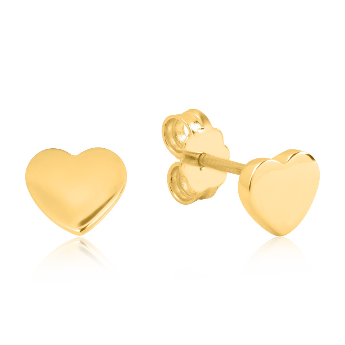 Fülbevaló szívecskékkel 14K-os sárga aranyból