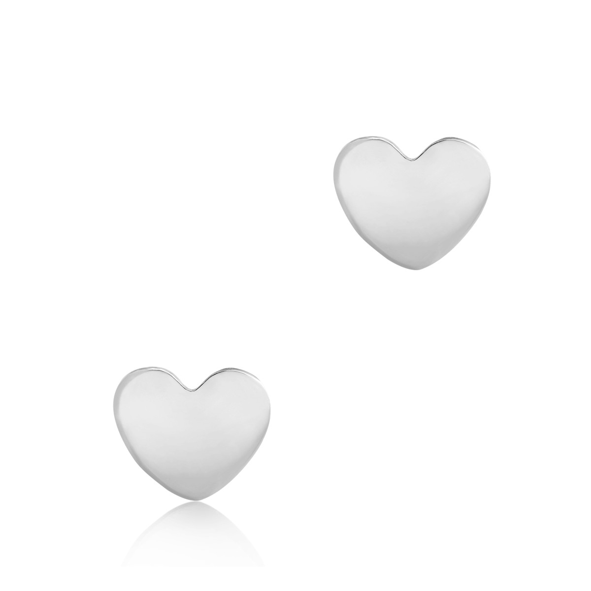 Kolczyki w kształcie serca z białego 14K złota