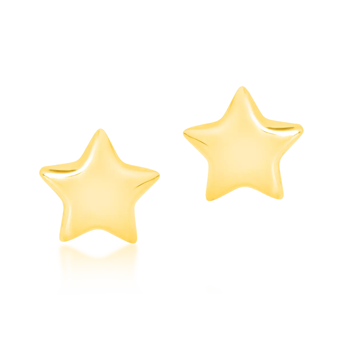 Kolczyki dziecięce z żółtego 14K złota z gwiazdkami
