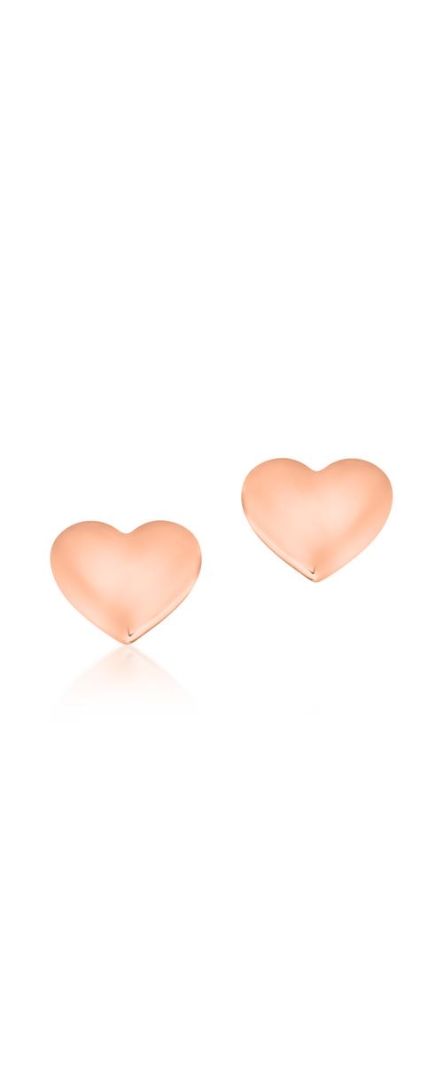 Cercei pentru copii cu inimioare din aur roz de 14K