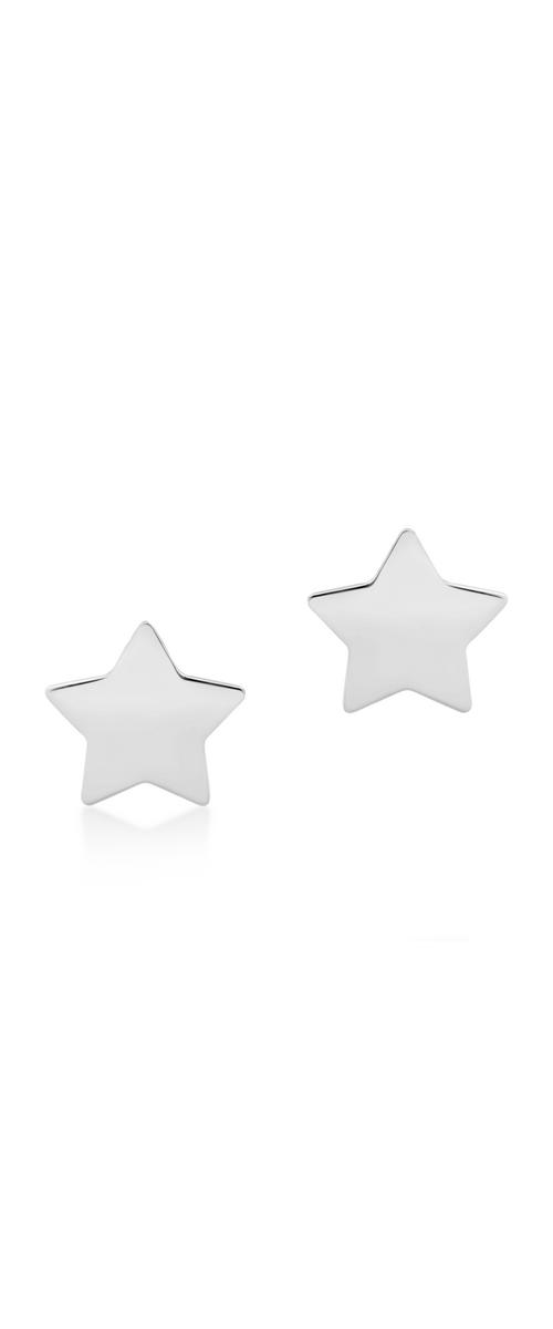 Kolczyki gwiazdy z białego 14K złota