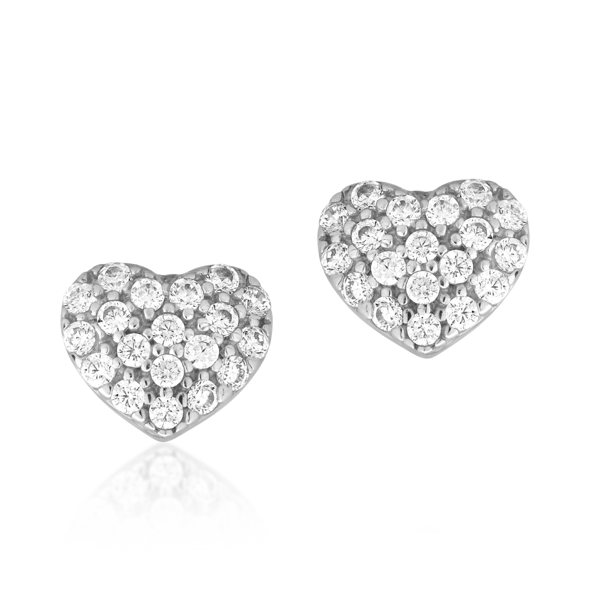 Cercei inima din aur alb de 14K image14