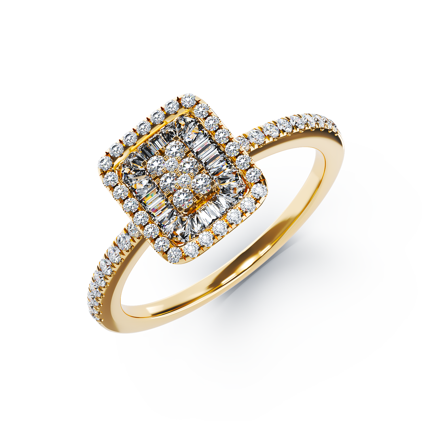 Poze Inel de logodna din aur galben de 18K cu diamante de 0.29ct