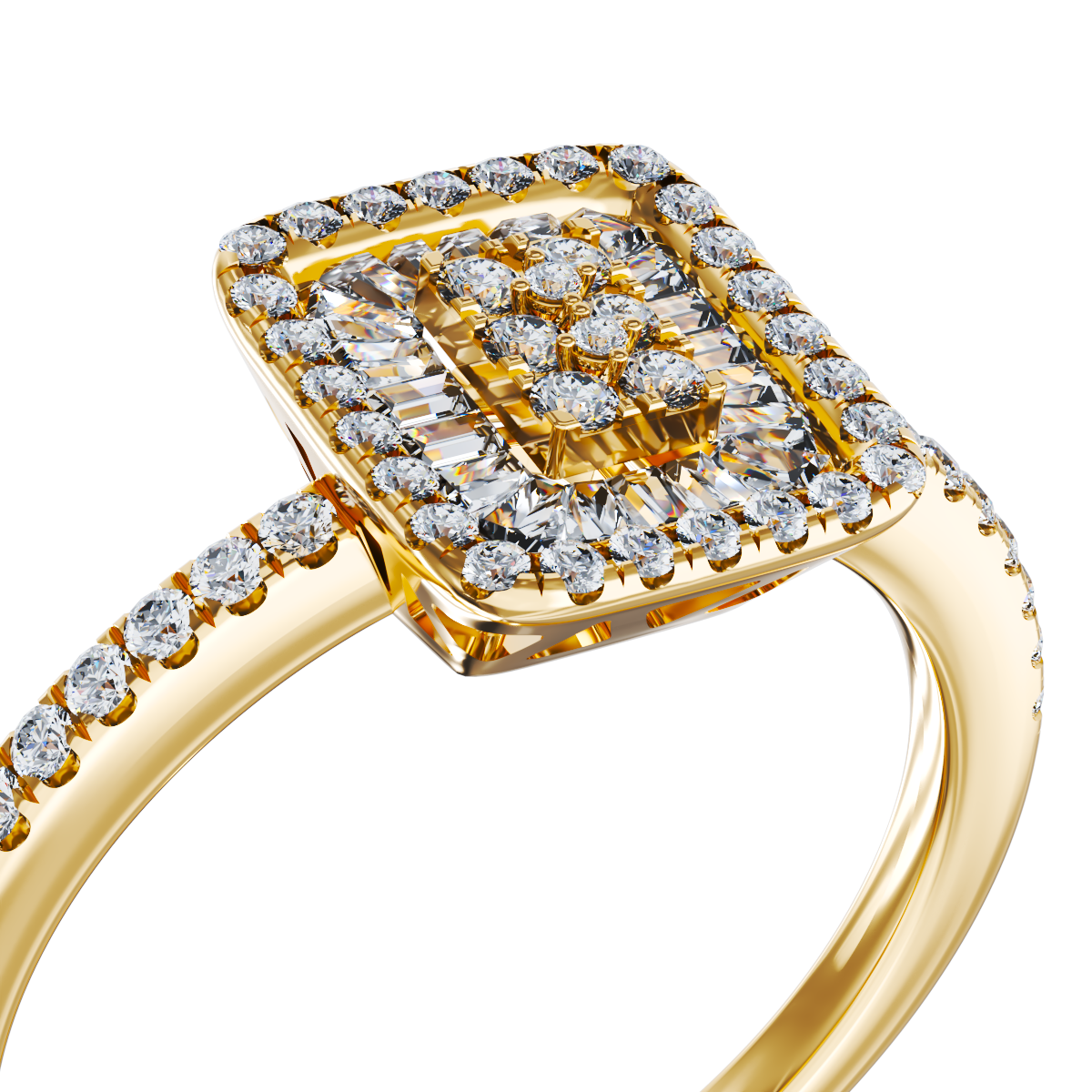 Poze Inel de logodna din aur galben de 18K cu diamante de 0.29ct
