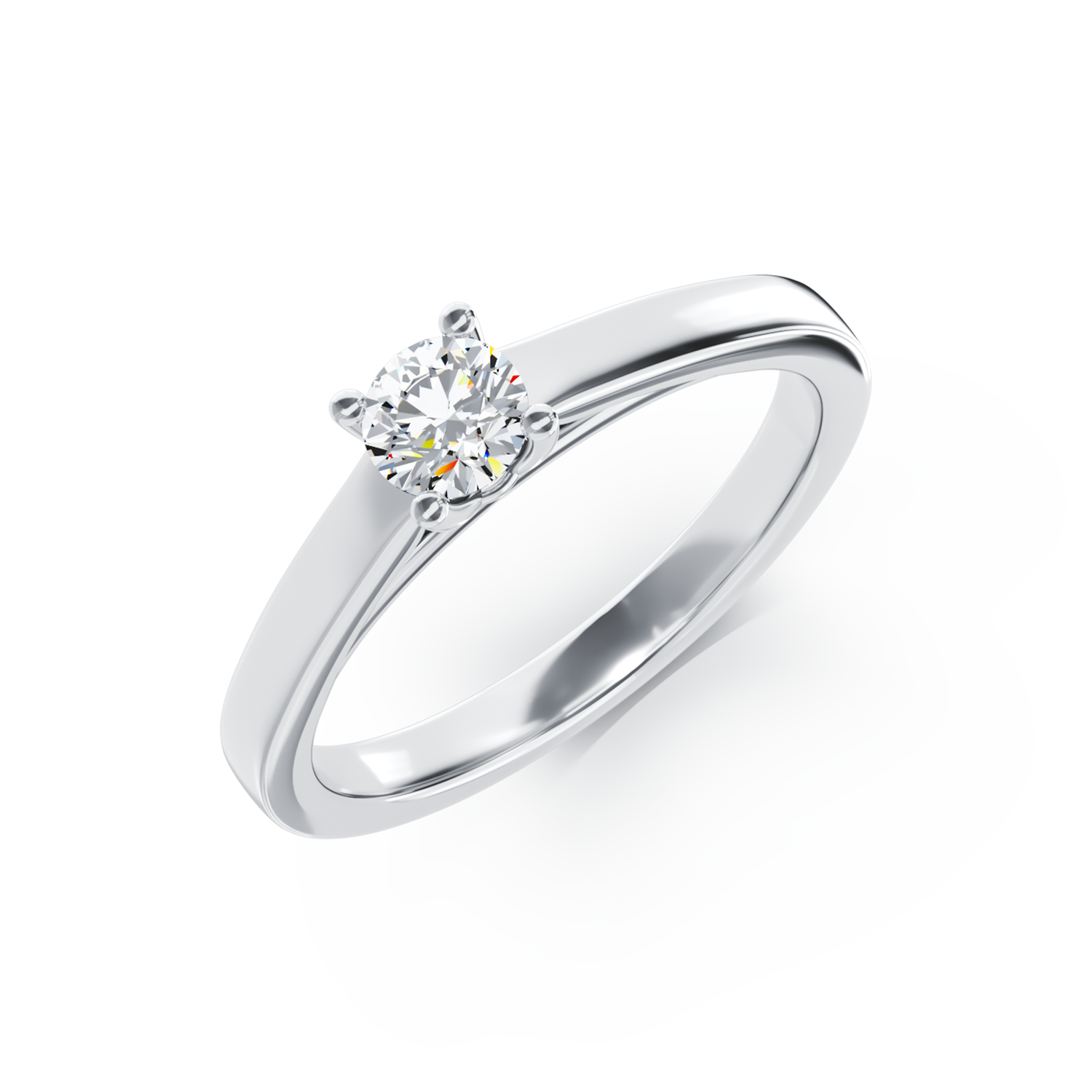 Poze Inel de logodna din aur alb de 18K cu un diamant solitaire de 0.24ct
