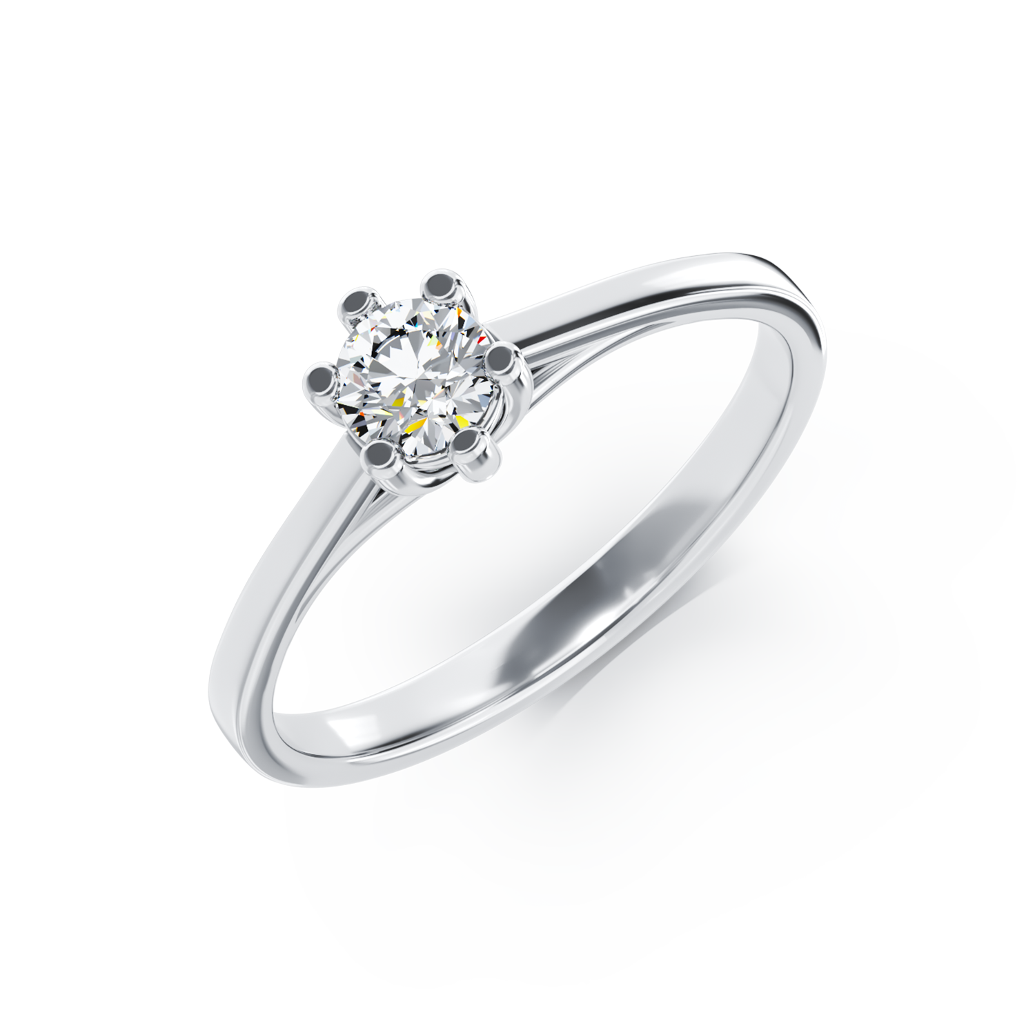 Inel de logodna din aur alb de 18K cu un diamant solitaire de 0.34ct 0.34ct poza noua reduceri 2022