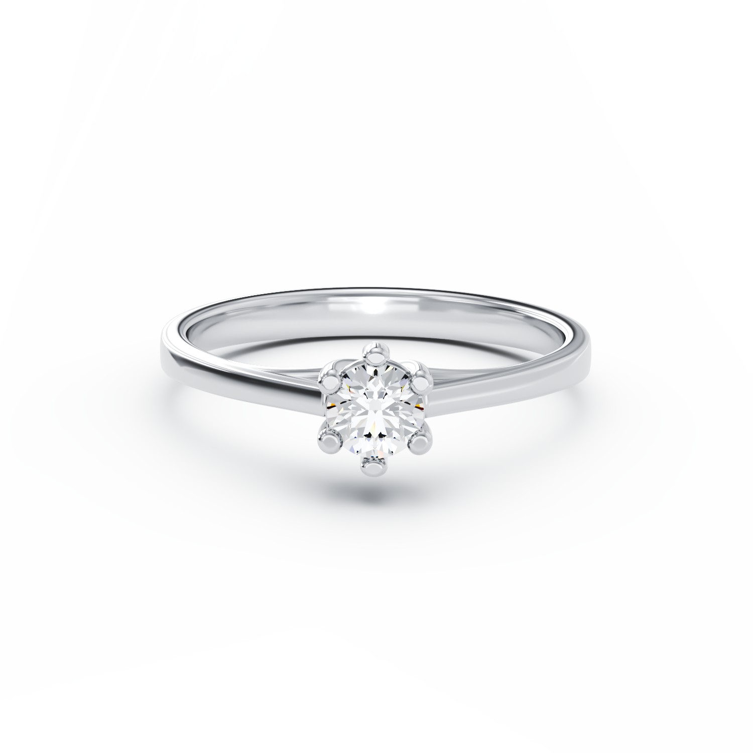 Годежен пръстен от бяло злато 18K с диамант пасианс 0.34ct