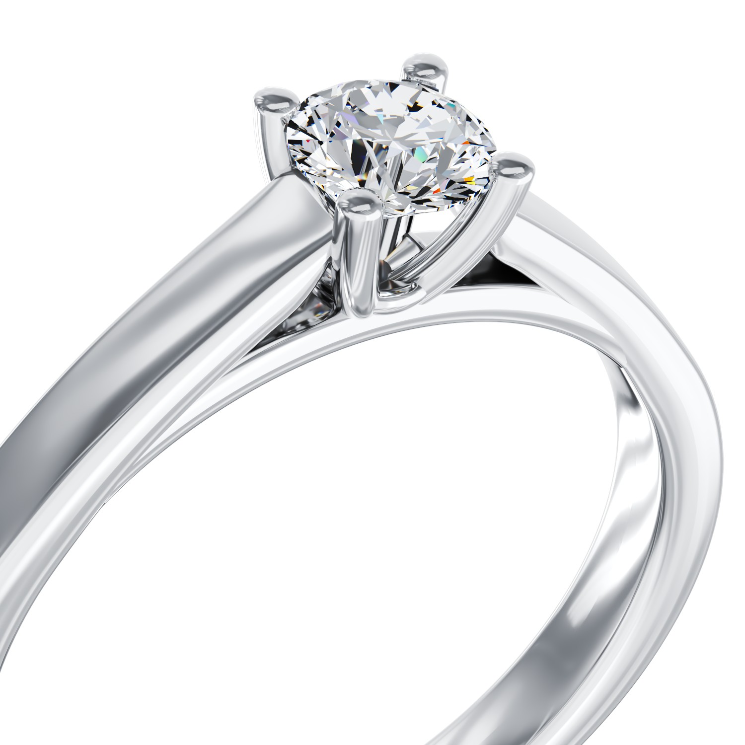Годежен пръстен от бяло злато 18K с диамант пасианс 0.34ct