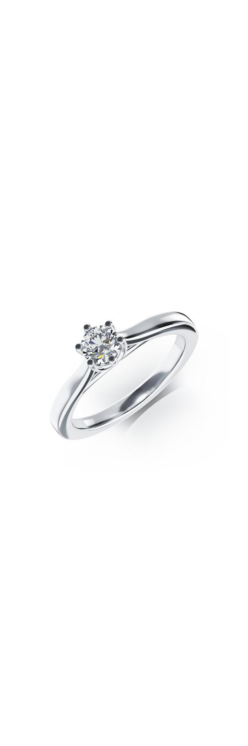 18K бял златен годежен пръстен с диамант пасианс от 0.24ct