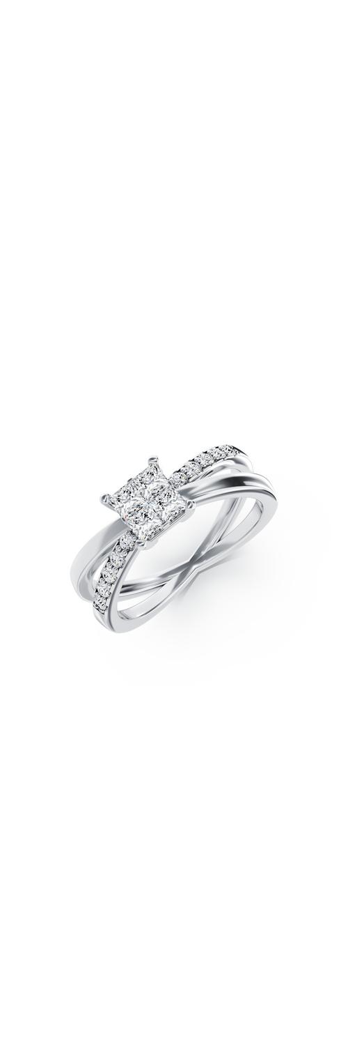 18K white gold engagement ring with diamonds of 0.48ct