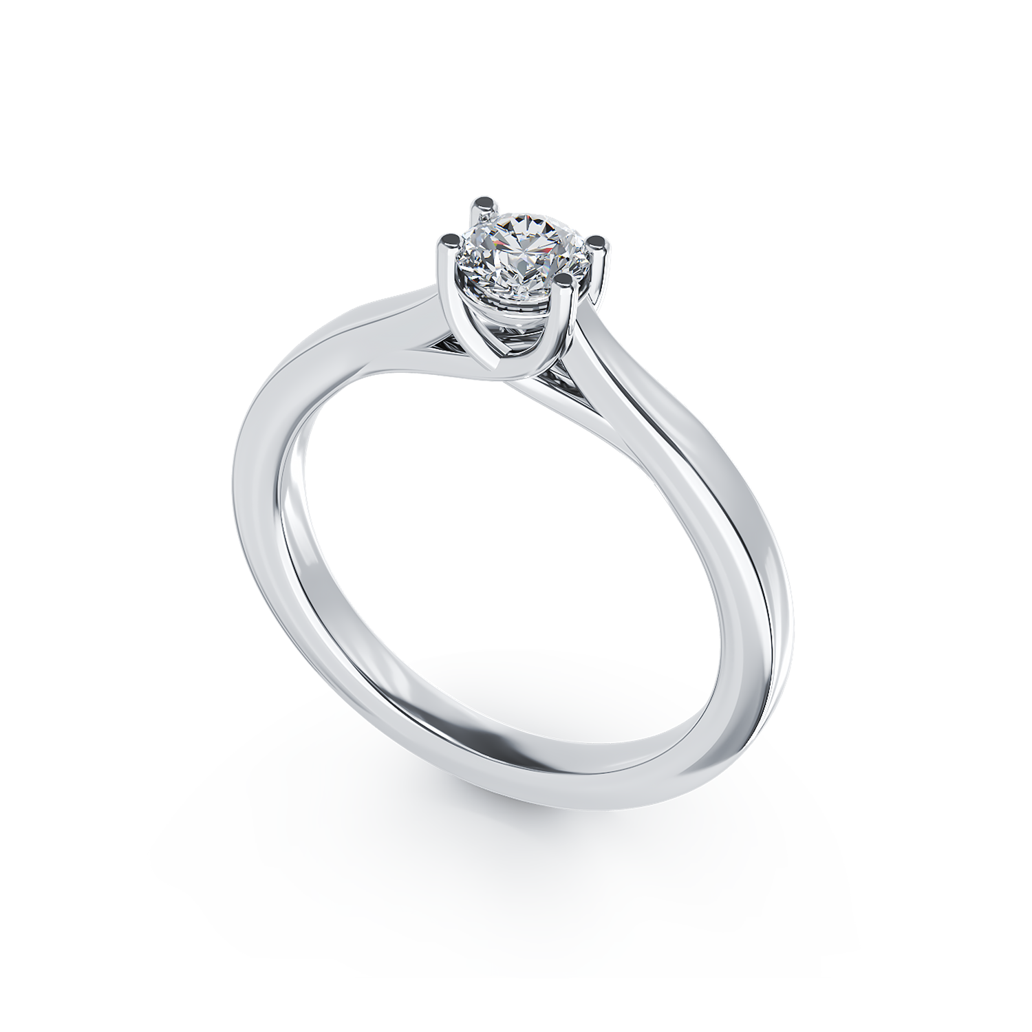 Poze Inel de logodna din aur alb de 18K cu un diamant solitaire de 0.25ct