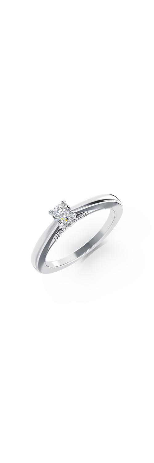 18K white gold engagement ring with 0.2ct diamond and 0.04ct diamonds