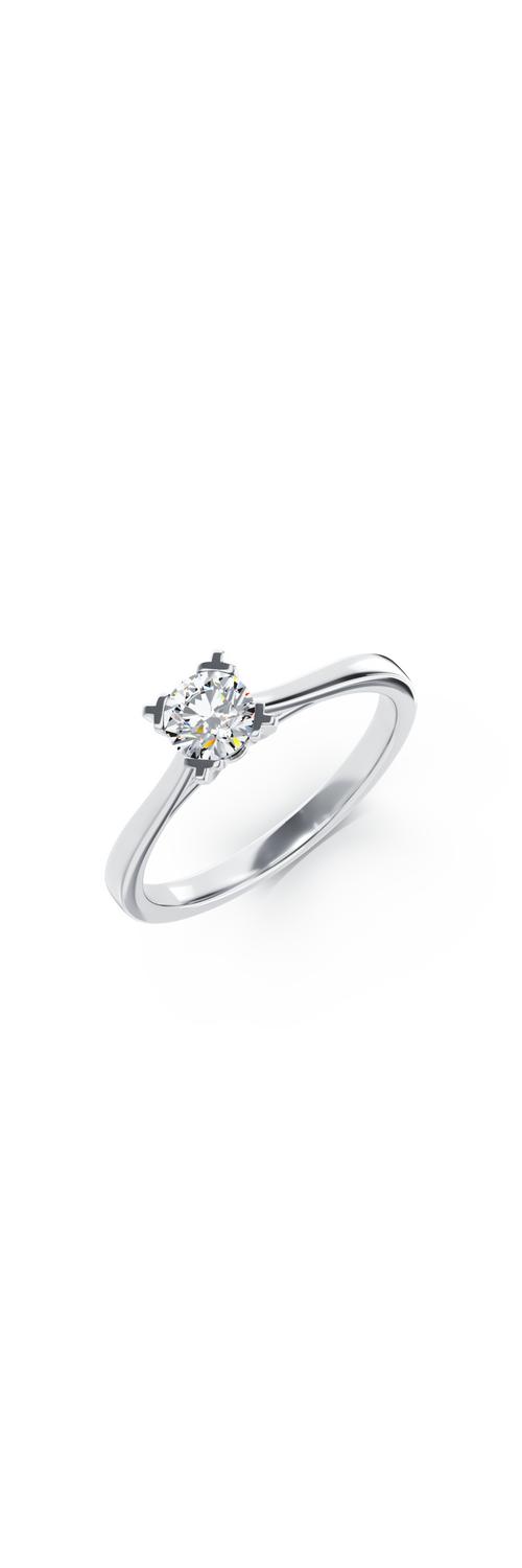 Inel de logodna din aur alb de 18K cu un diamant solitaire de 0.16ct