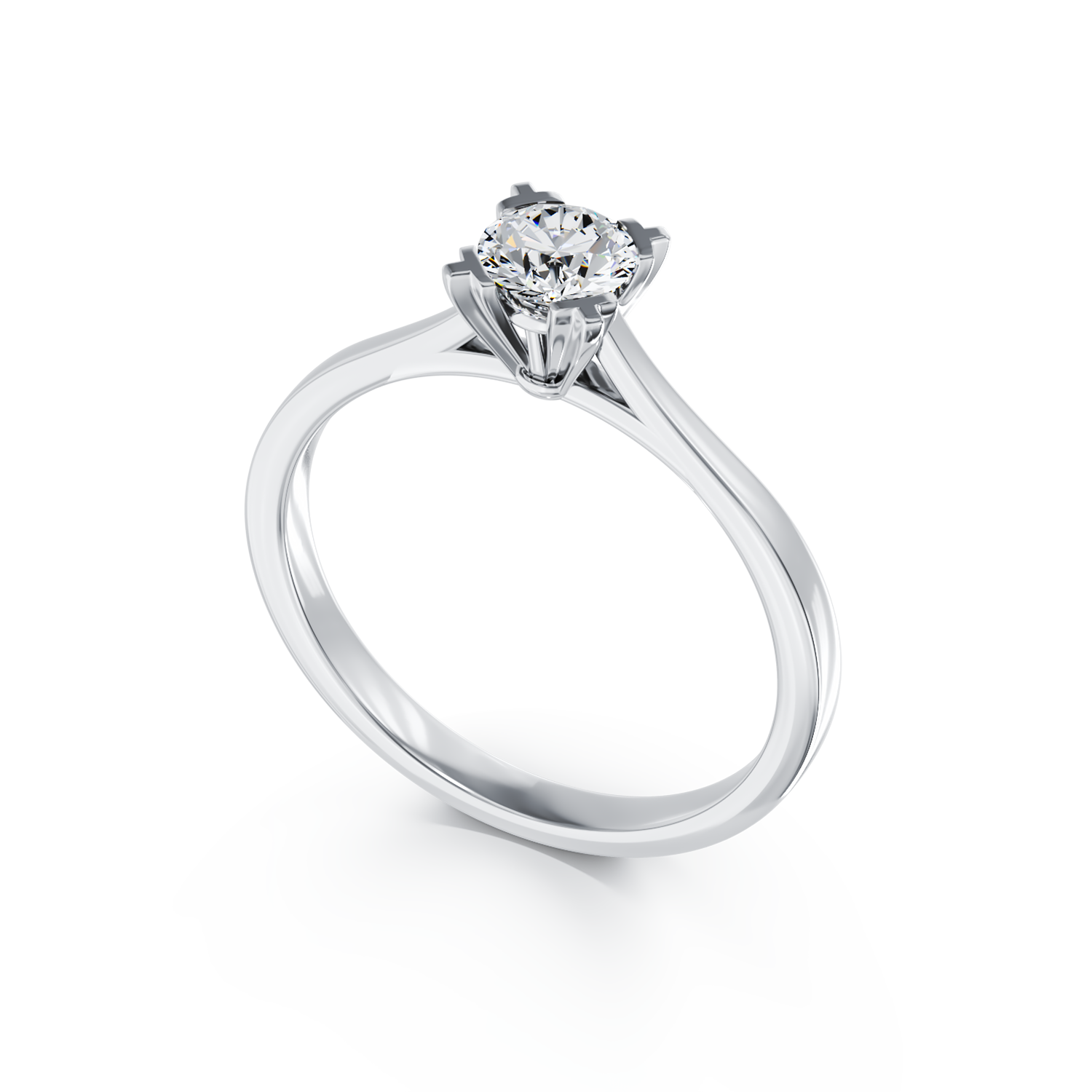 Poze Inel de logodna din aur alb de 18K cu un diamant solitaire de 0.16ct