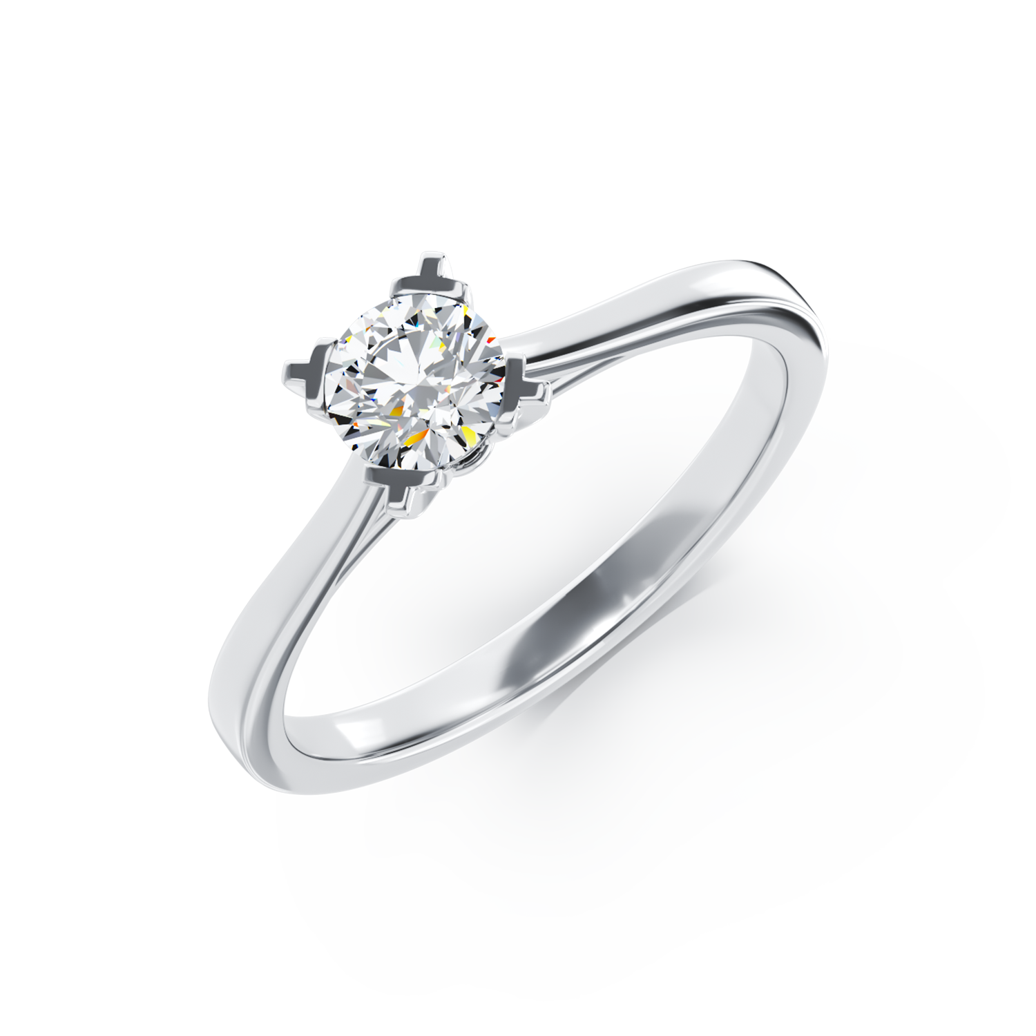 Eljegyzési gyűrű 18K-os fehér aranyból egy 0,26ct solitaire gyémánttal
