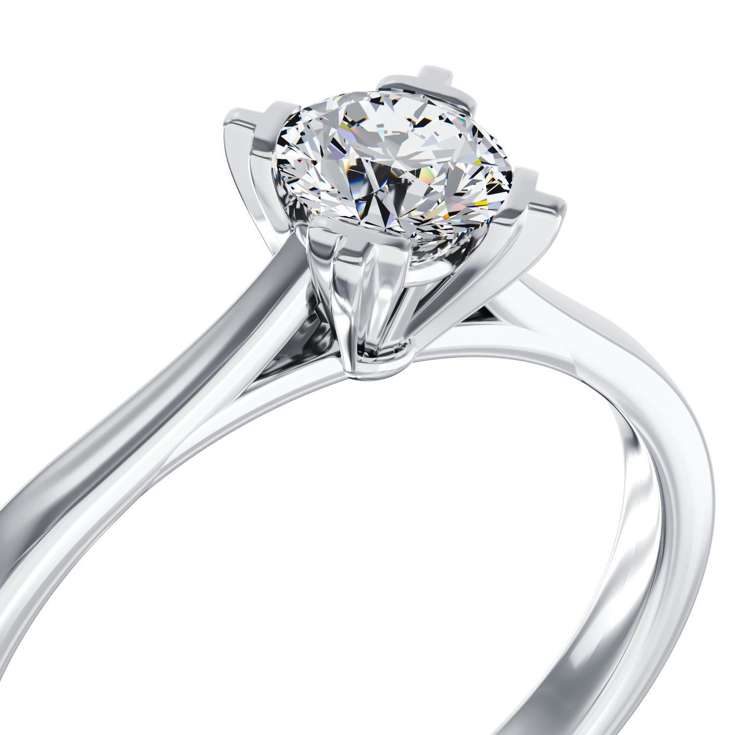 Eljegyzési gyűrű 18K-os fehér aranyból egy 0,26ct solitaire gyémánttal