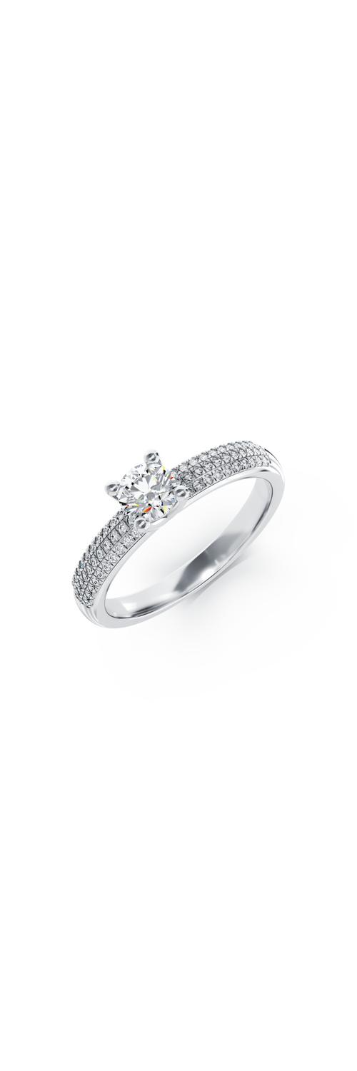 18K white gold engagement ring with 0.3ct diamond and 0.27ct diamonds