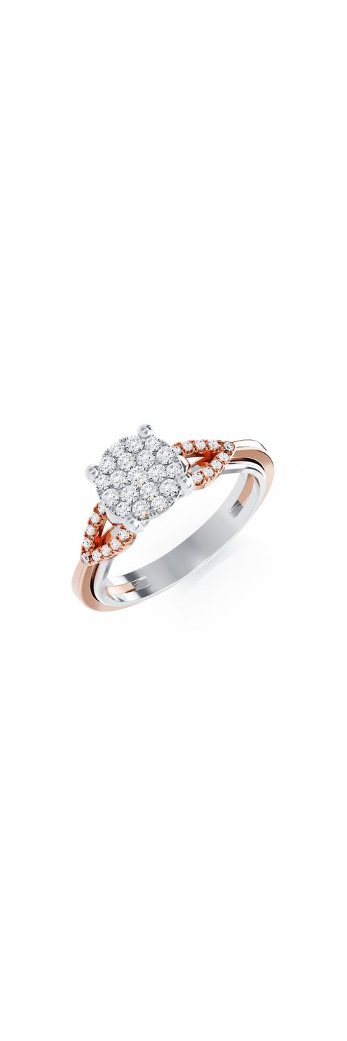 18K white-rose gold engagement ring with 0.34ct diamonds