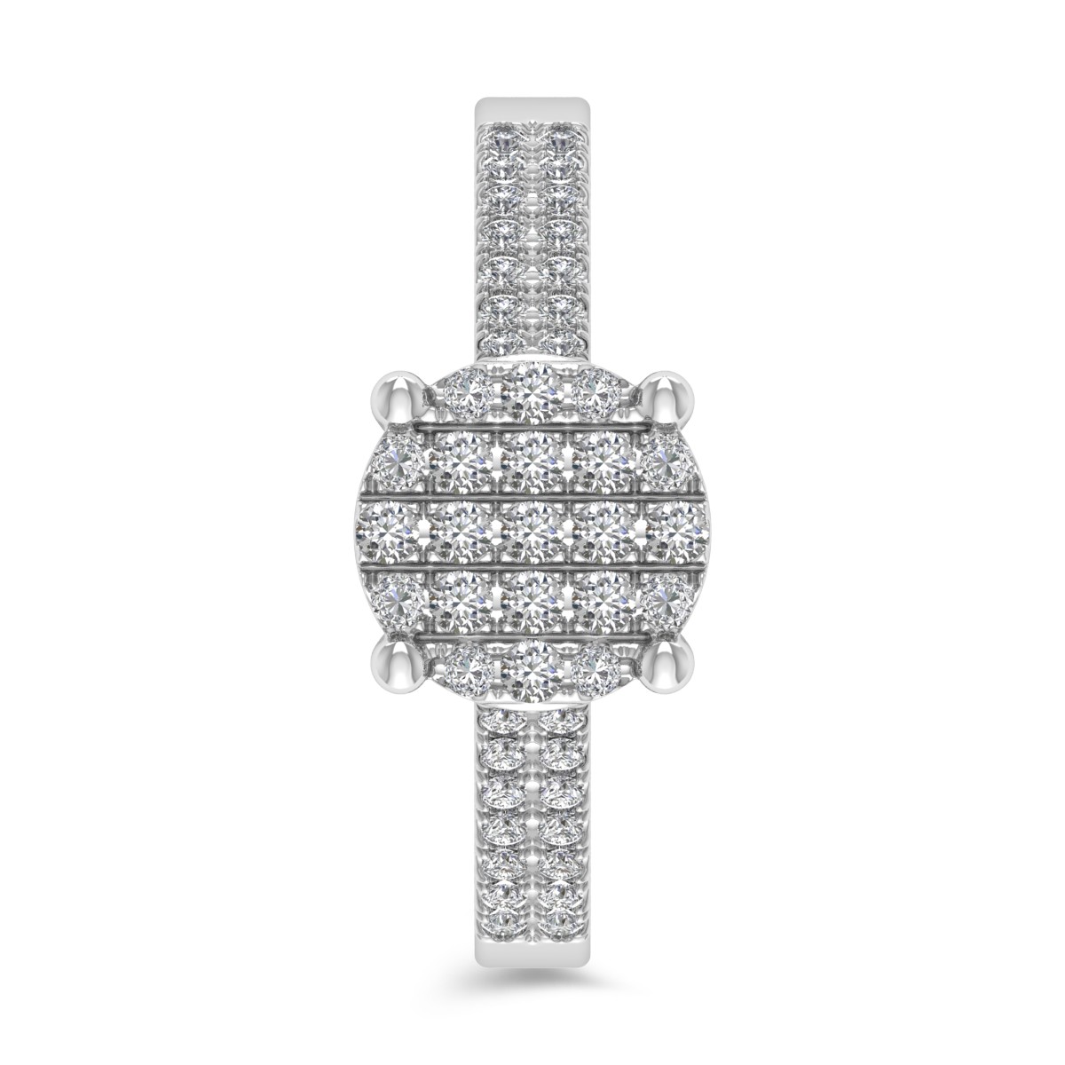 Inel de logodna din aur alb de 14K cu diamante de 0.44ct
