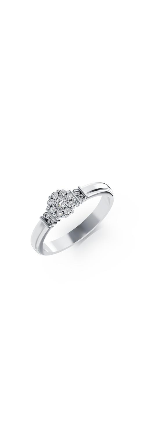 14K white gold engagement ring with 0.27ct diamonds