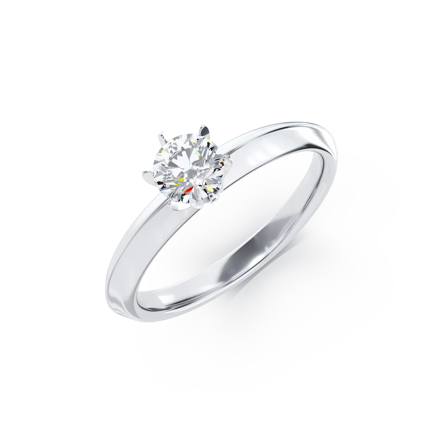 Inel de logodna din aur alb de 18K cu diamant de 0.4ct