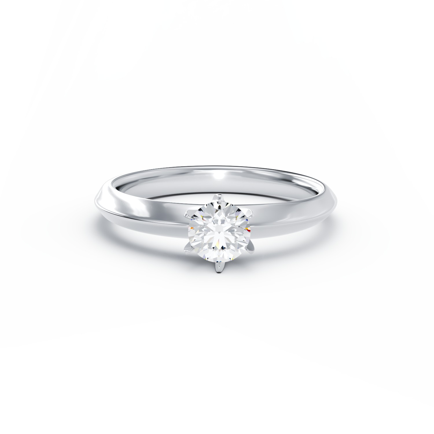 Годежен пръстен от бяло злато 18K с диамант 0.4ct