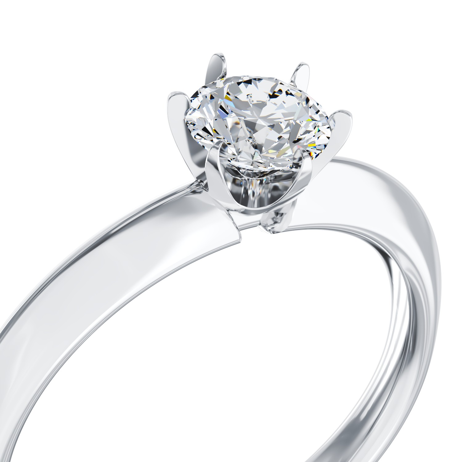 Inel de logodna din aur alb de 18K cu diamant de 0.4ct