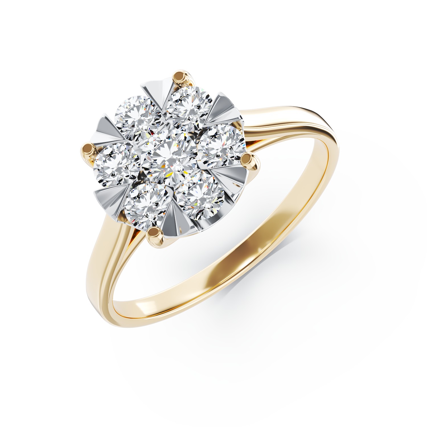 Годежен пръстен от 18K жълто злато с 0.5ct диаманти