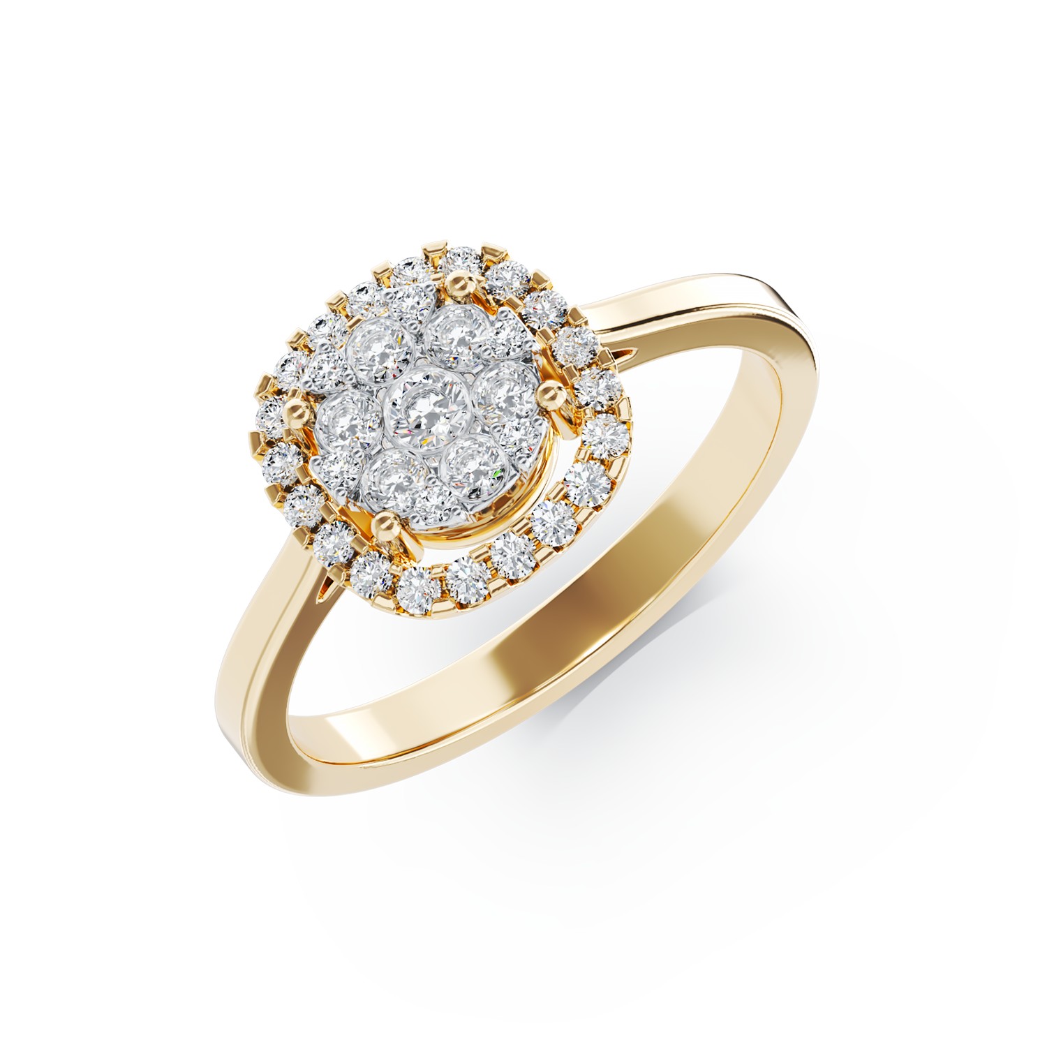 18K sárga arany eljegyzési gyűrű 0.5ct gyémántokkal