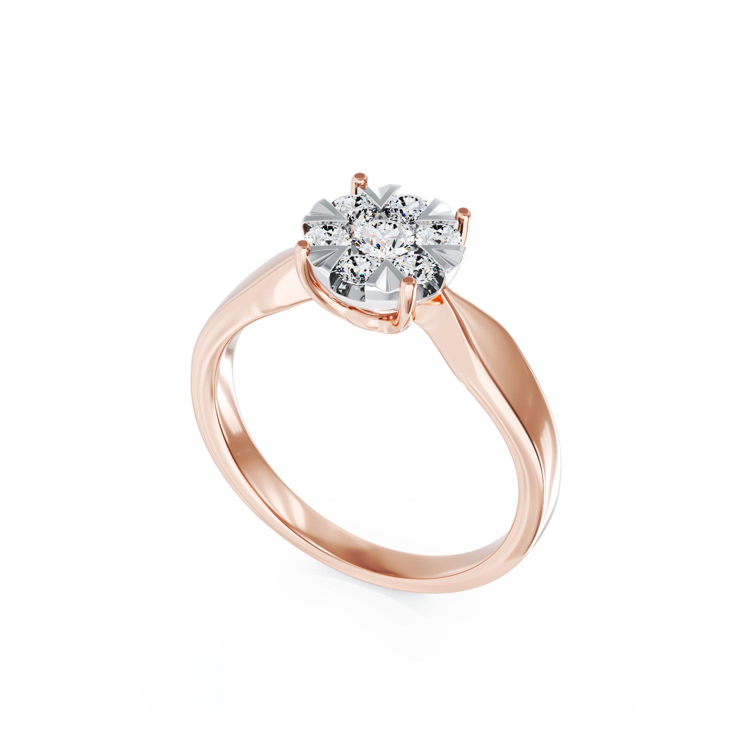18K rose gold engagement ring with 0.34ct diamonds