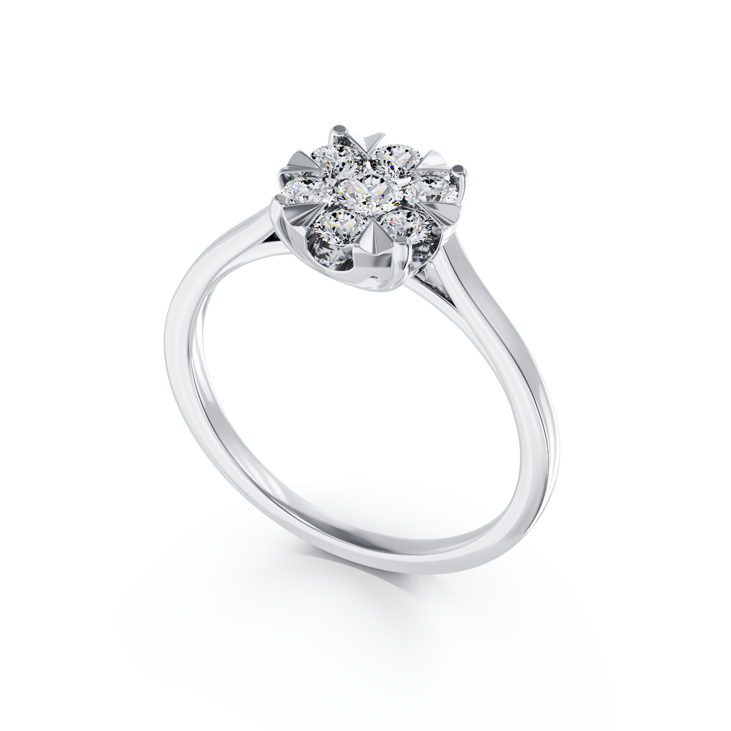 Poze Inel de logodna din aur alb de 18K cu diamante de 0.2ct