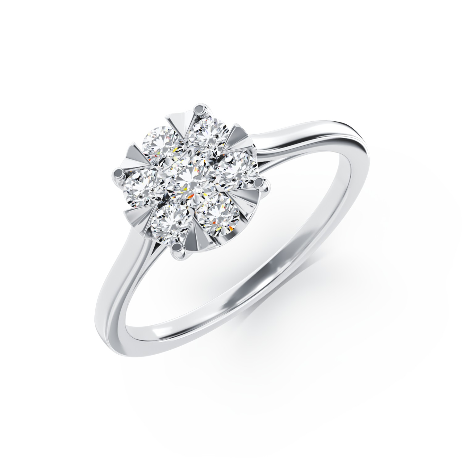 Годежен пръстен от бяло злато 18K с диаманти 0.25ct