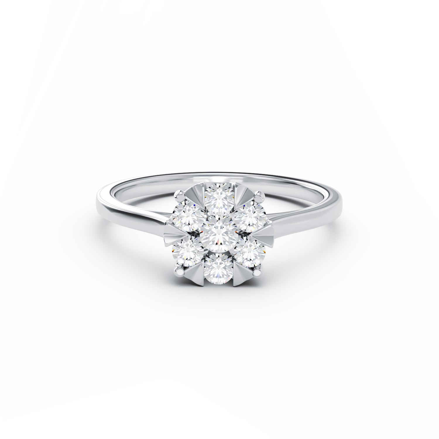 18K white gold engagement ring with 0.25ct diamonds