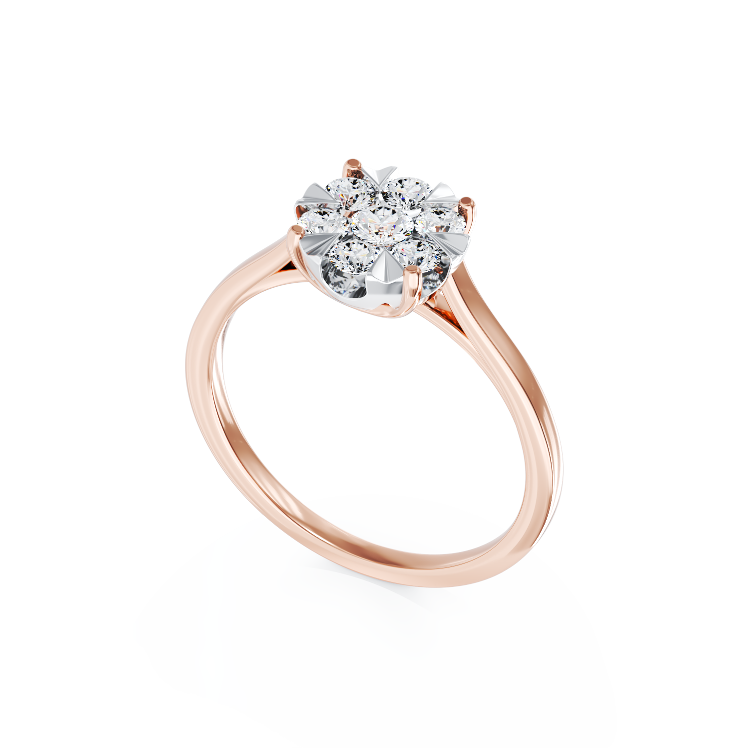 Poze Inel de logodna din aur roz de 18K cu diamante de 0.34ct