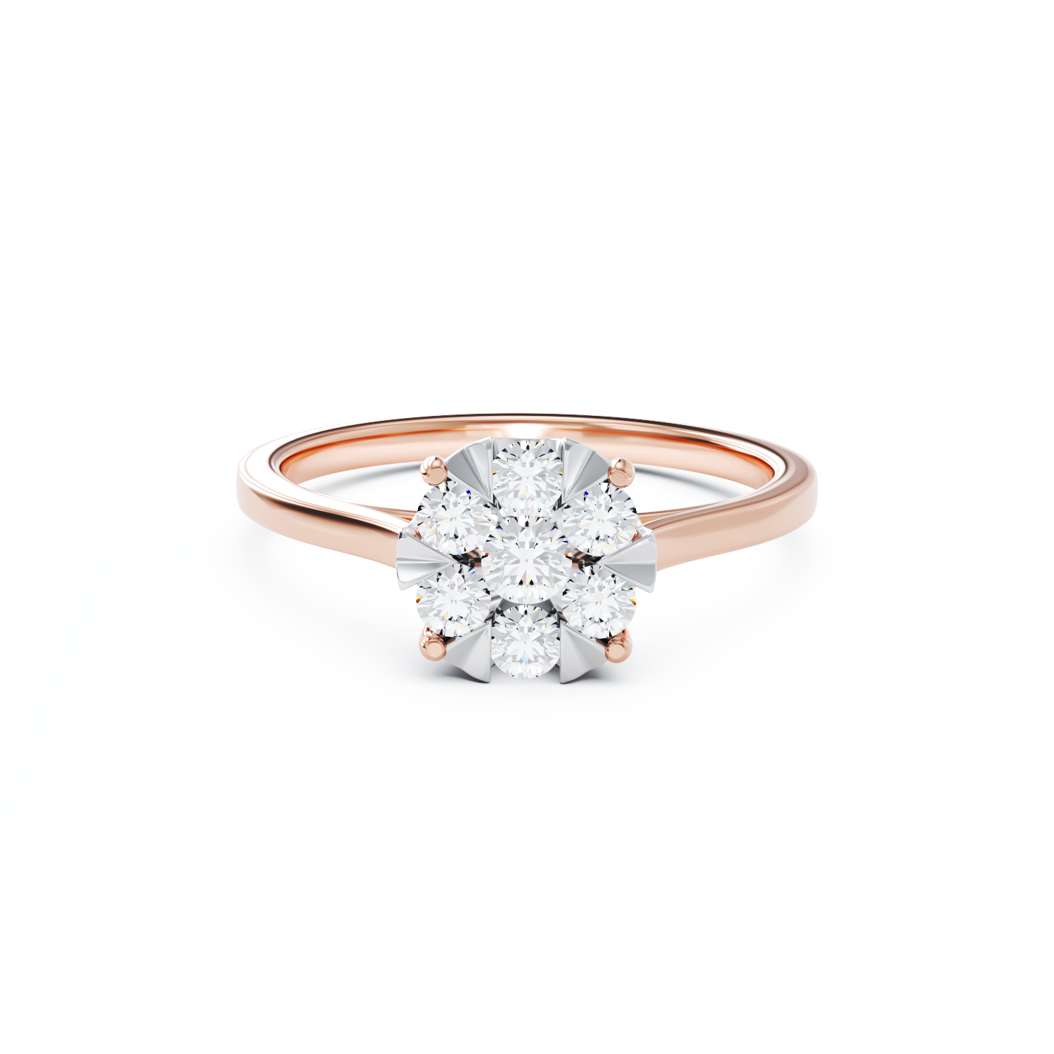 Poze Inel de logodna din aur roz de 18K cu diamante de 0.34ct