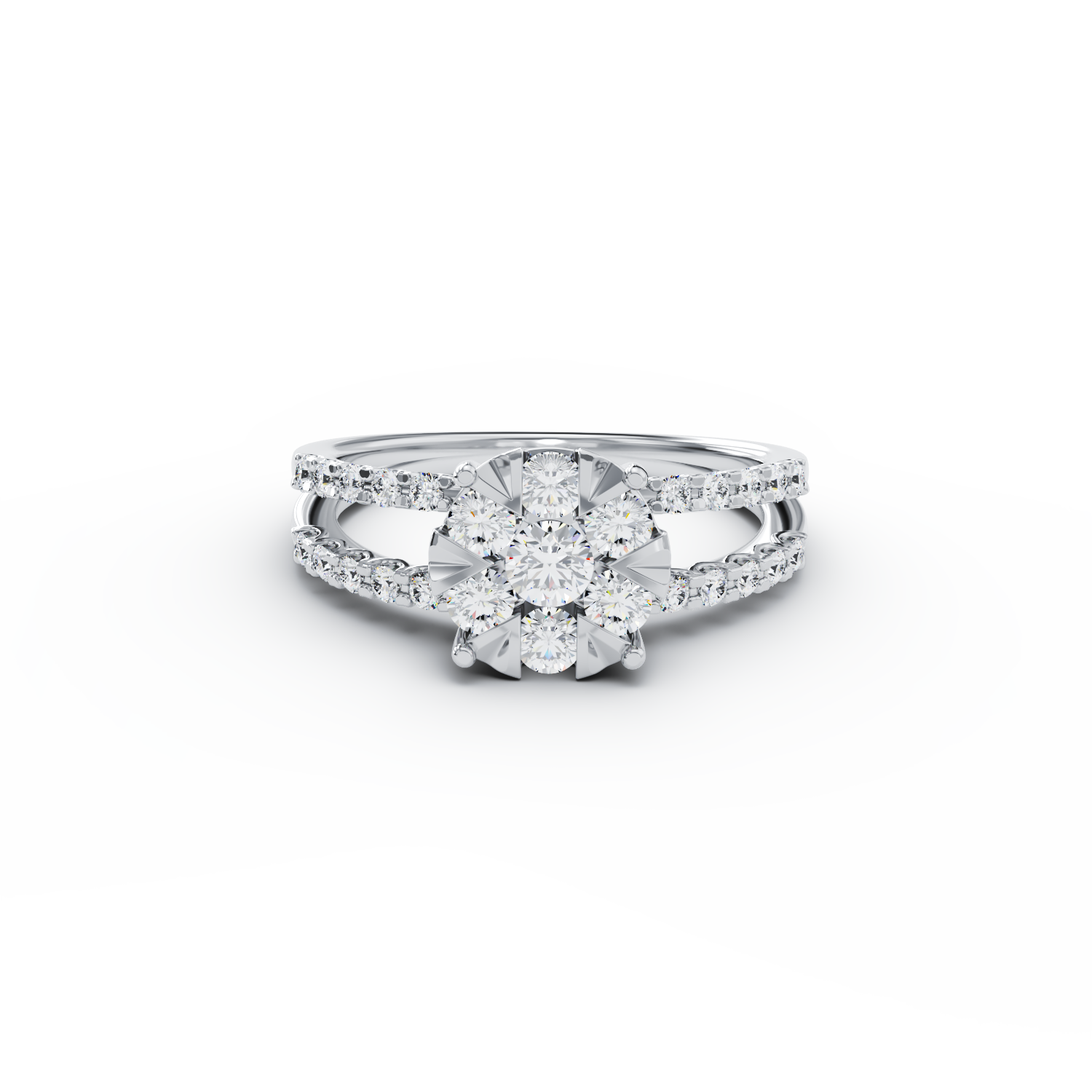 Poze Inel de logodna din aur alb de 18K cu diamante de 1ct