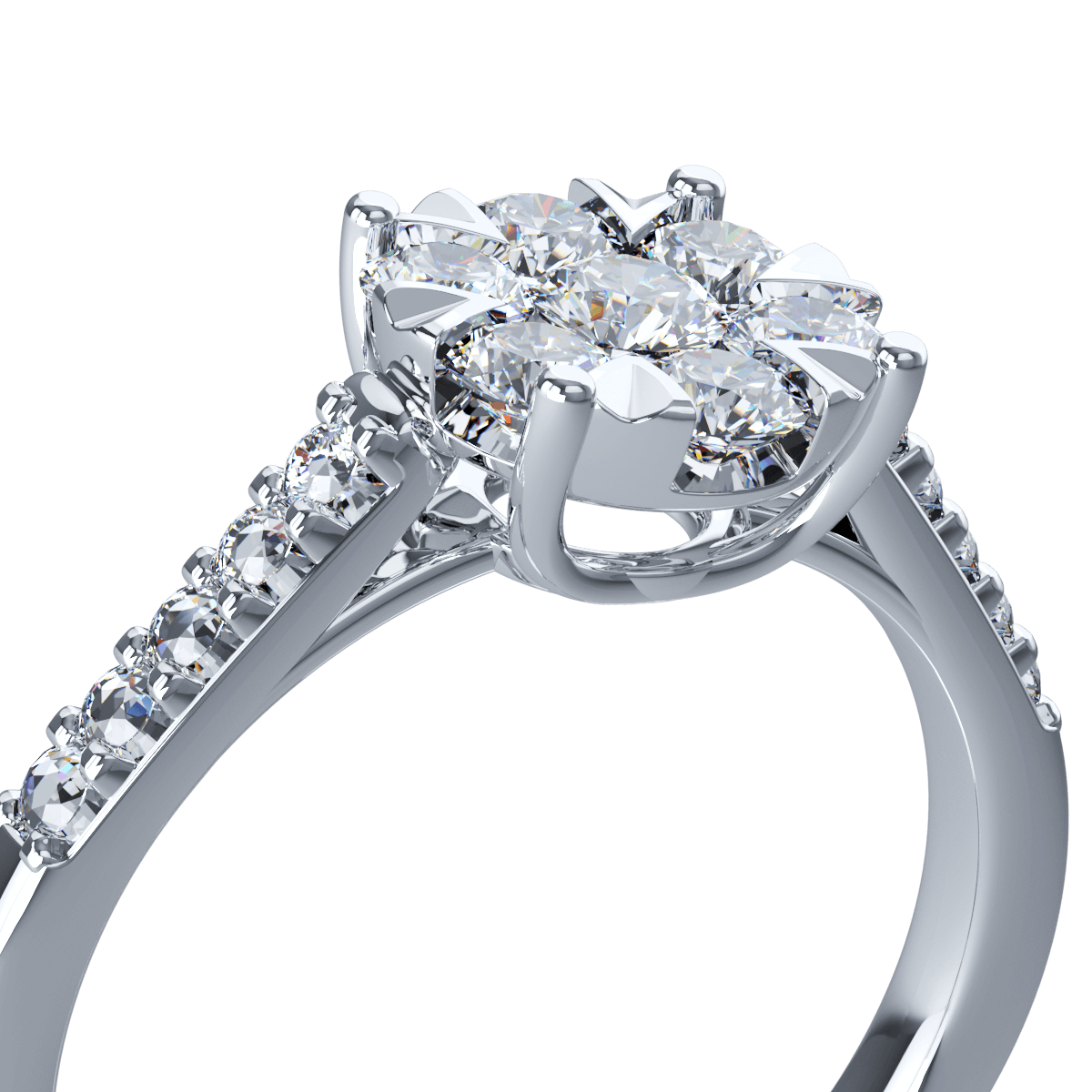 Poze Inel de logodna din aur alb de 18K cu diamante de 0.5ct