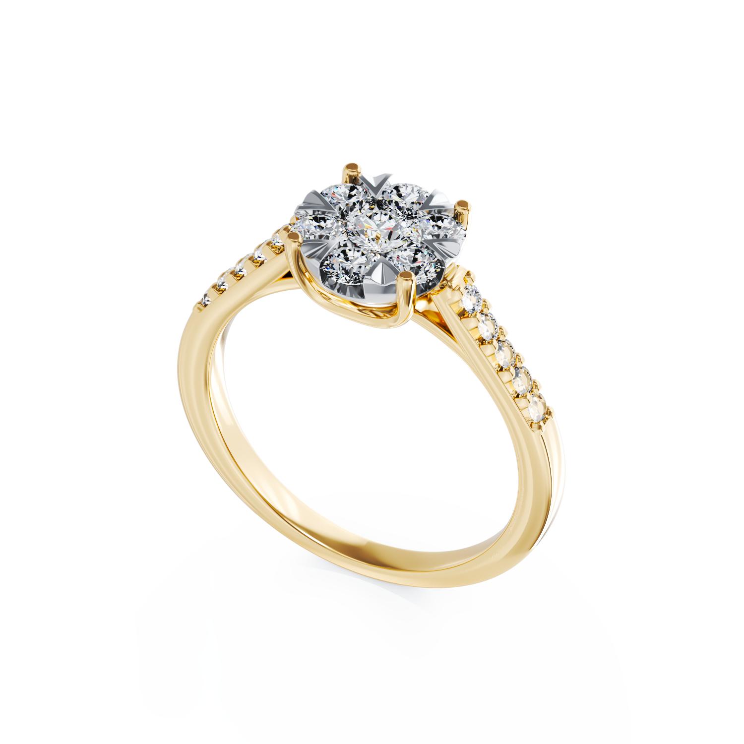 Yellow gold engagement ring with 0.5ct diamonds