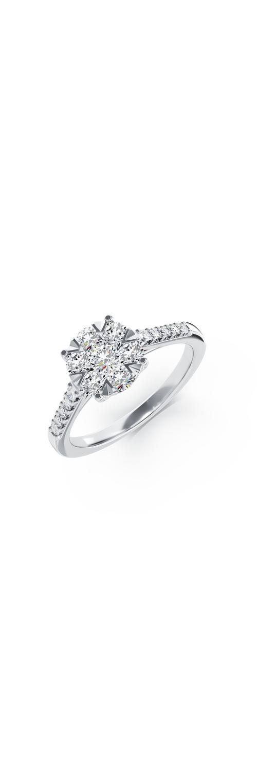 18K white gold engagement ring with 0.5ct diamonds