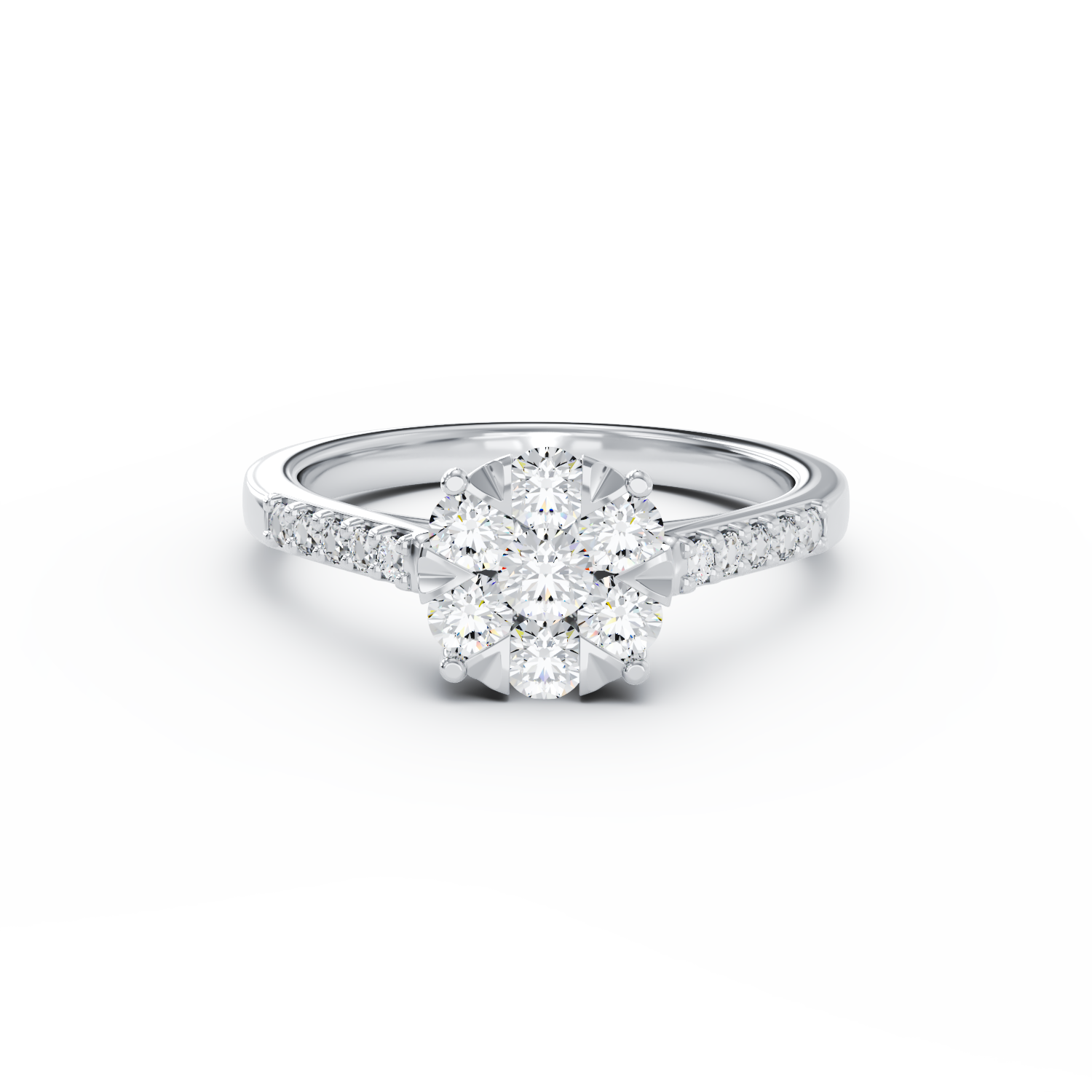 Poze Inel de logodna din aur alb de 18K cu diamante de 0.5ct