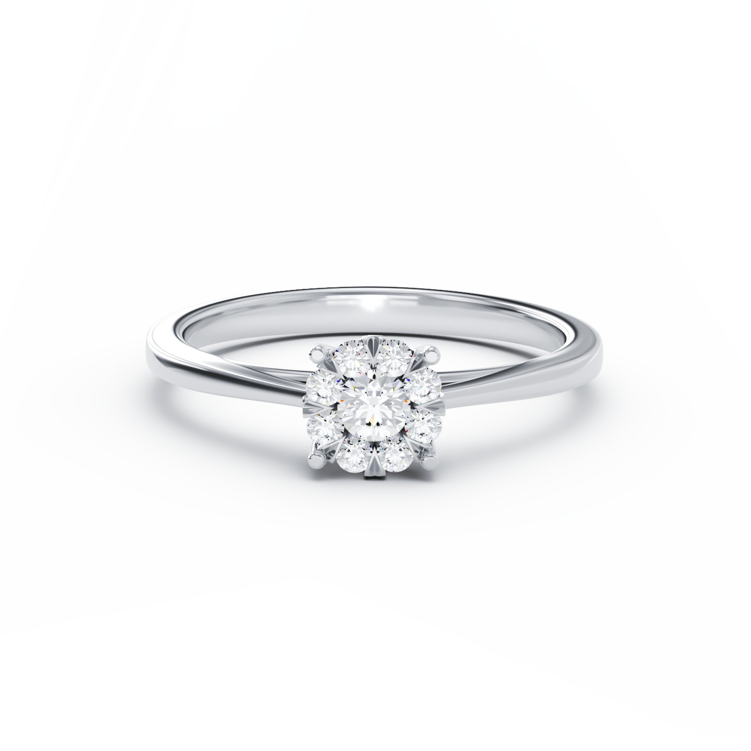 18K white gold engagement ring with diamonds of 0.15ct