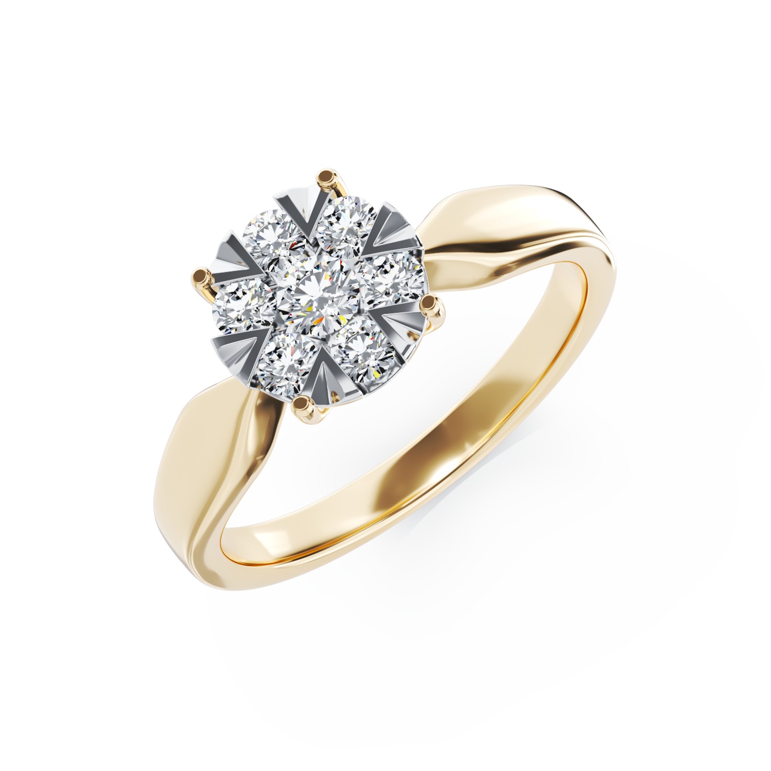 Годежен пръстен от 18K жълто злато с 0.34ct диаманти