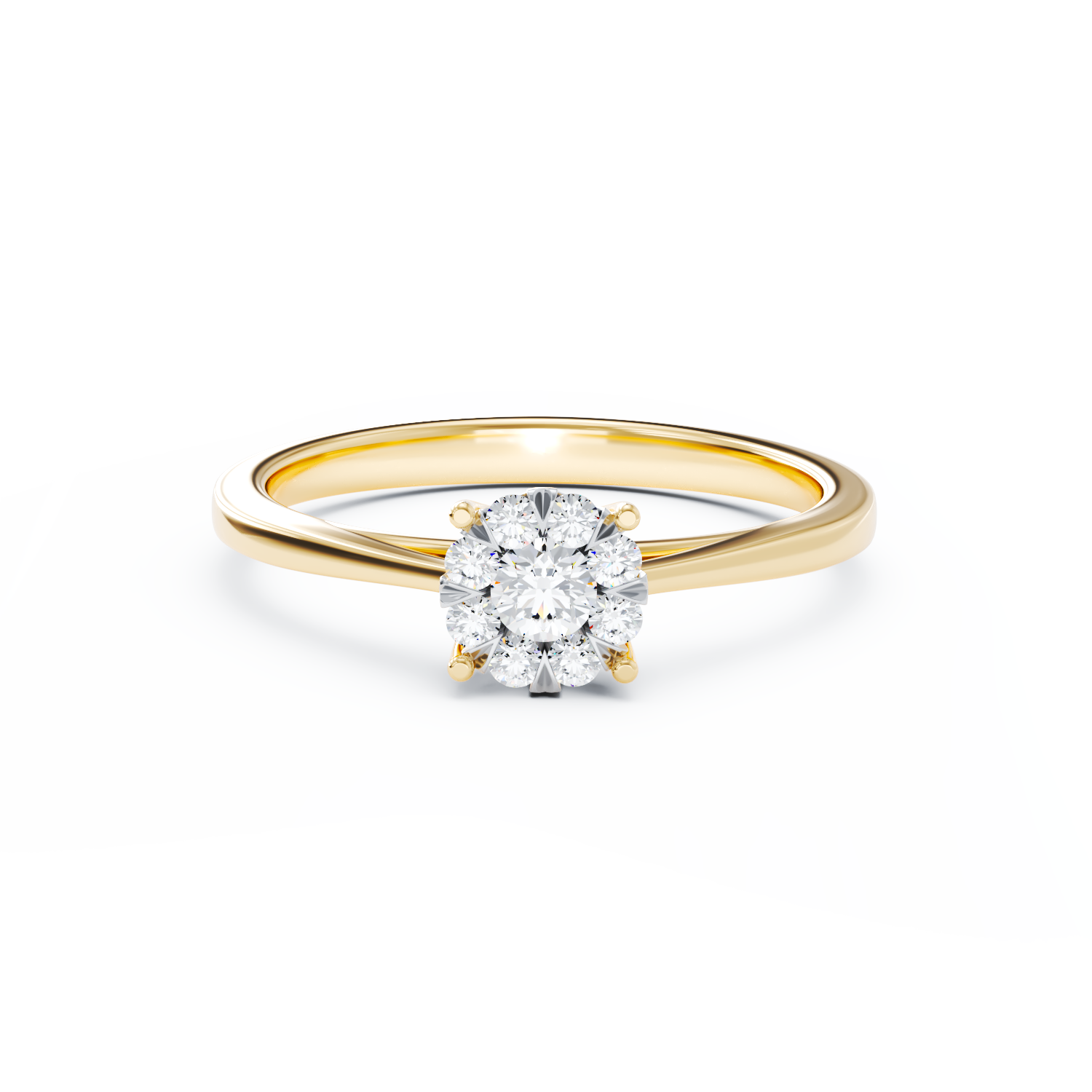 Poze Inel de logodna din aur galben de 18K cu diamante de 0.2ct