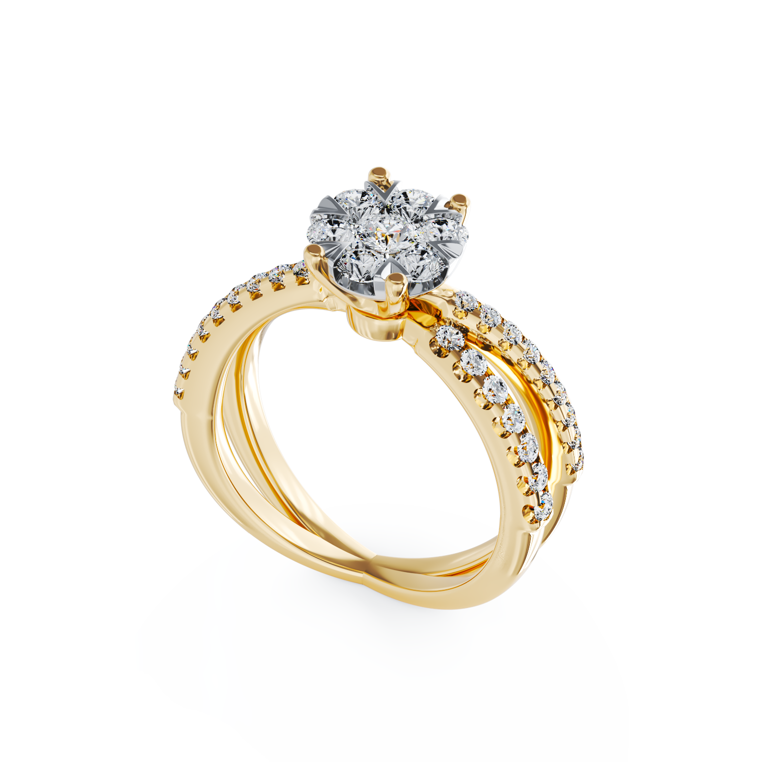 Poze Inel de logodna din aur galben de 18K cu diamante de 0.6ct