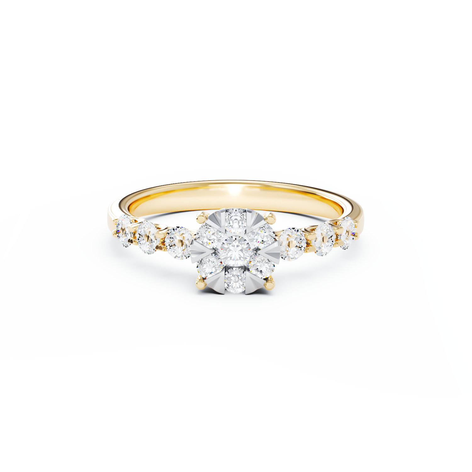 Poze Inel de logodna din aur galben de 18K cu diamante de 0.84ct