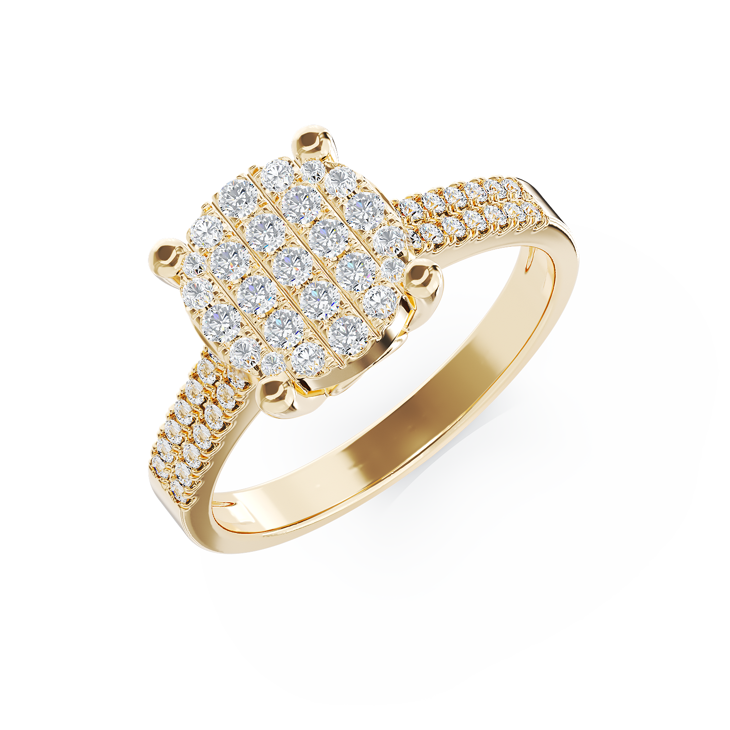 Poze Inel de logodna din aur galben de 14K cu diamante de 0.42ct
