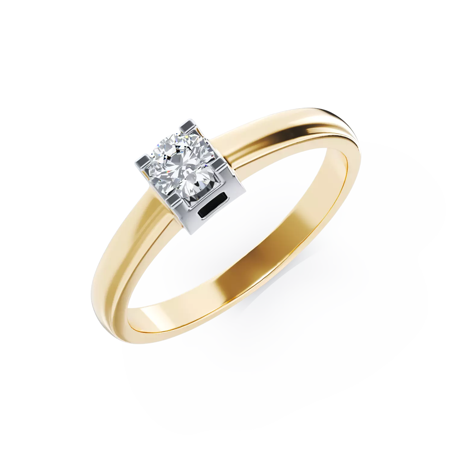 Eljegyzési gyűrű 18K-os fehér aranyból 0,21ct gyémánttal. Gramm: 2,25