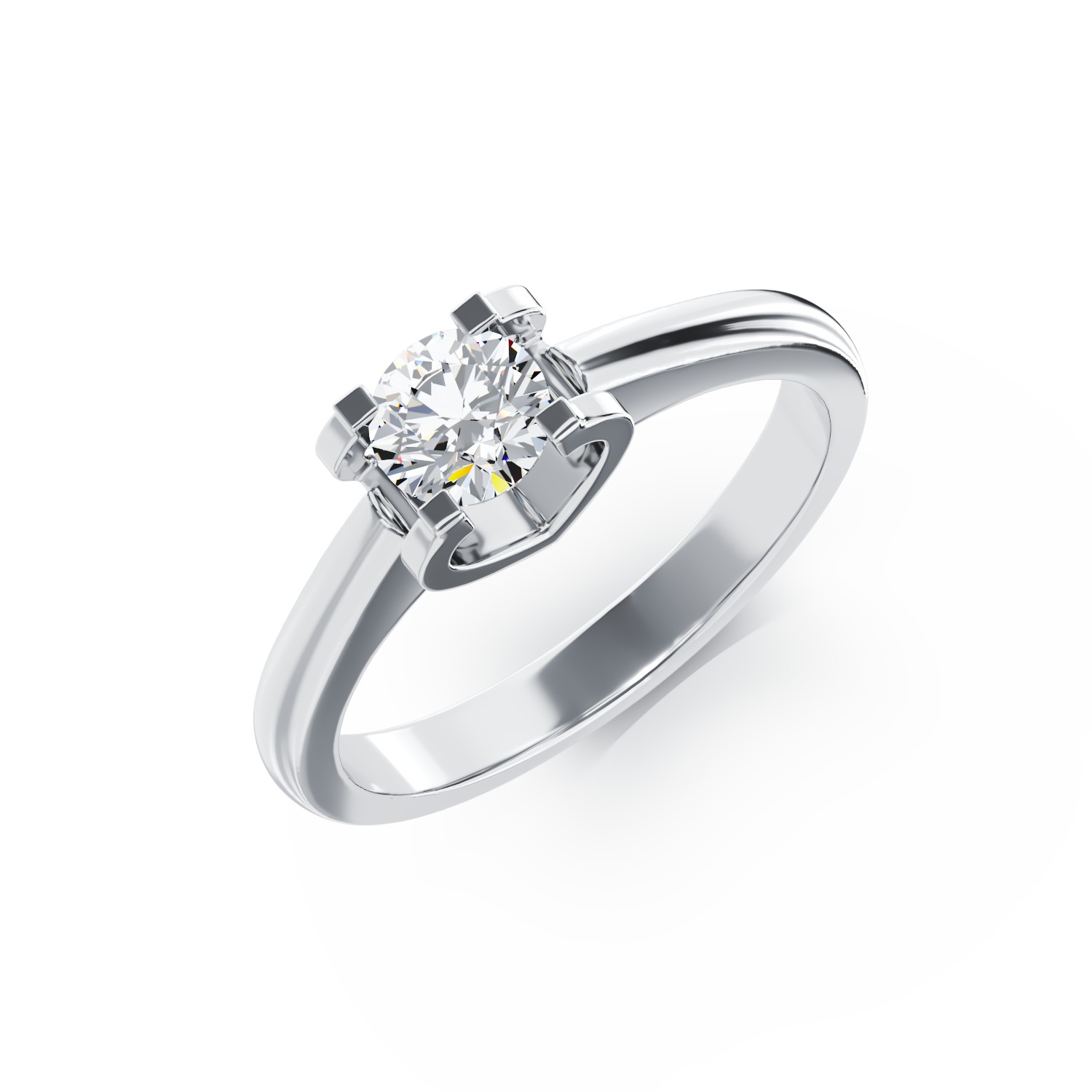 Годежен пръстен от 18K бяло злато с диамант пасианс 0.2ct